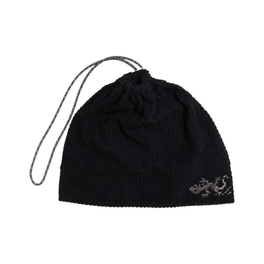 TTA62CDHB004BK TOWTOW.ARCHIVE Pixel Gecko Waffle Beanie Black