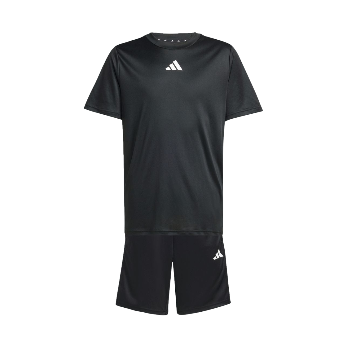 JJ1029 (Kids) Adidas Sportswear Train Essentials 3-Stripes T-Shirt Set Black White - KR Sizing