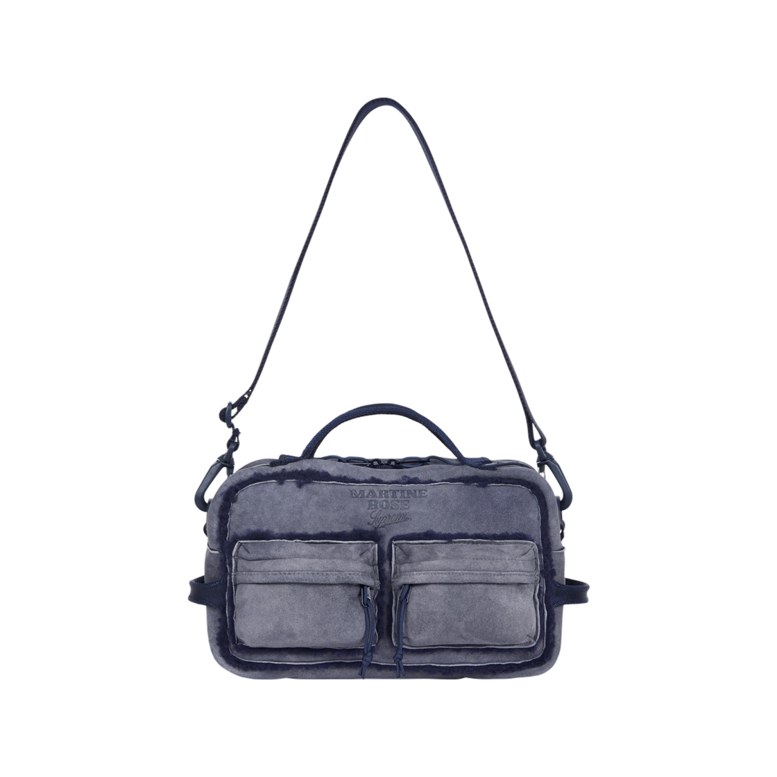 - Supreme x Martine Rose Shearling Mini Duffle Bag Navy - 26FW