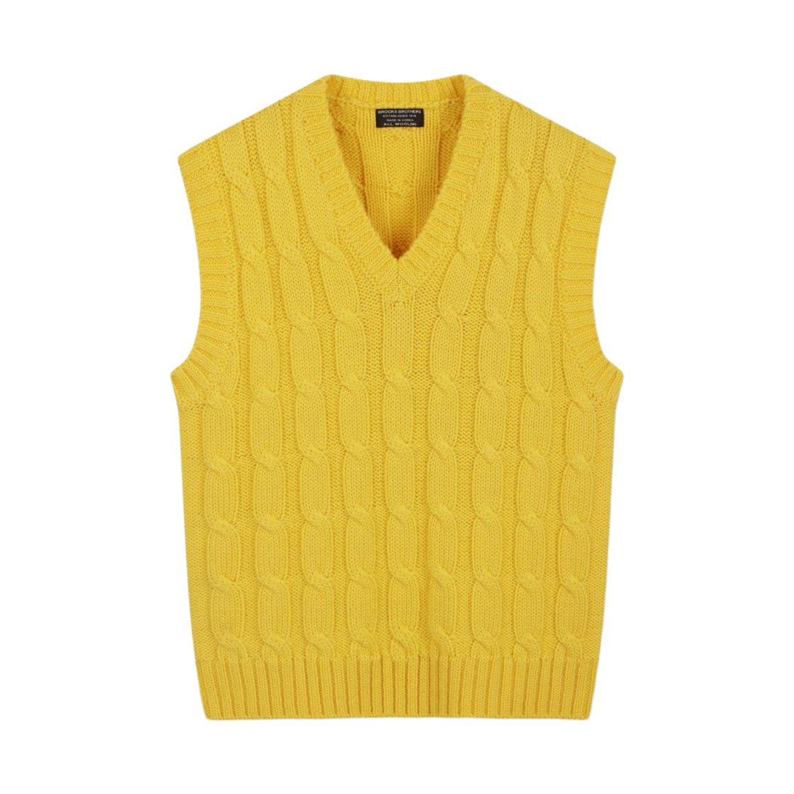 BBWVMBG493-ZYE BrooksBrothers BB x Subak Reproduction 1980s Reproduction Cable Vest Yellow