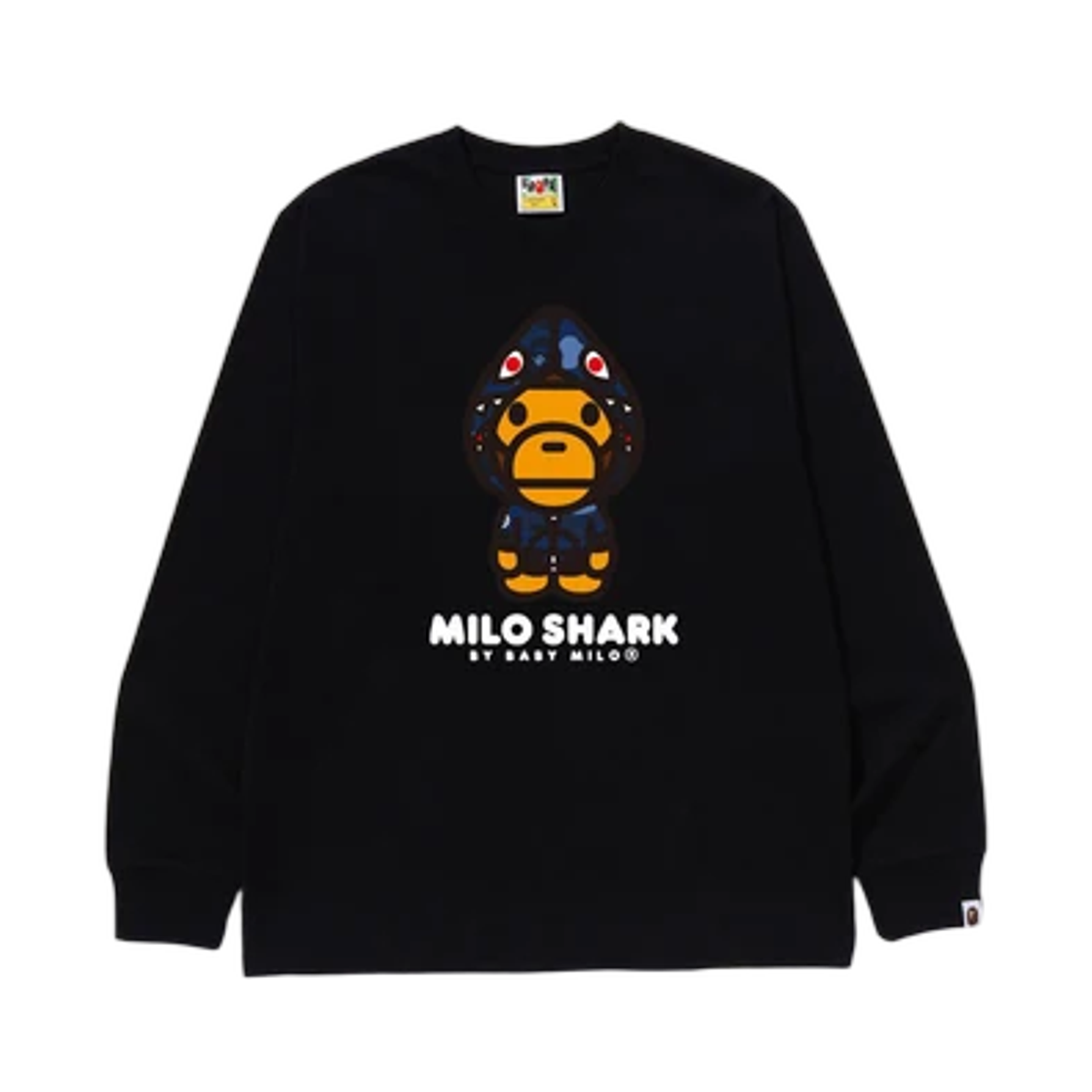 - BAPE Color Camo Milo Shark FZH L/S T-Shirt Black Navy