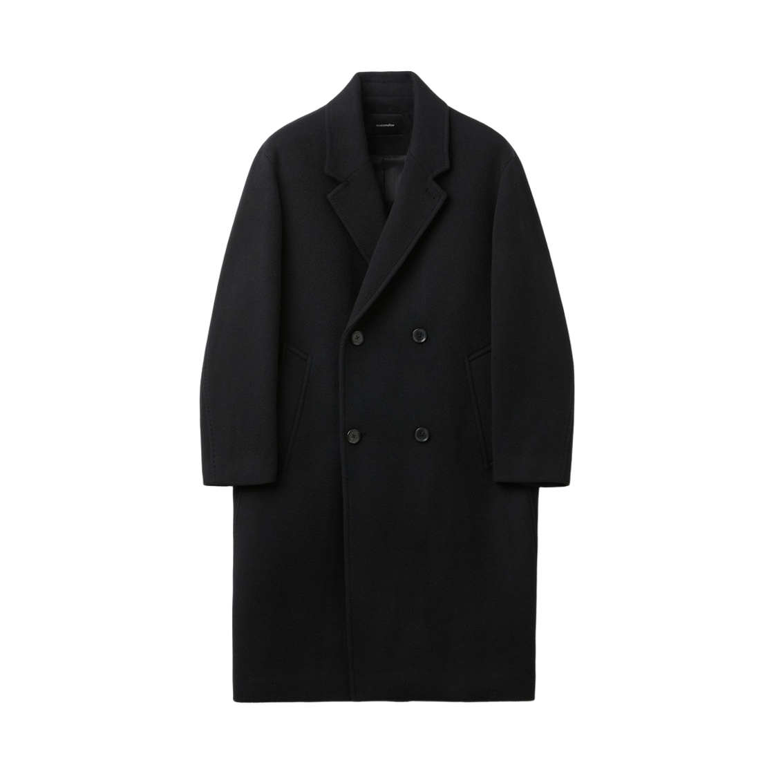 CWCAW26713BKX Customellow Wool Double-Breasted Coat Black