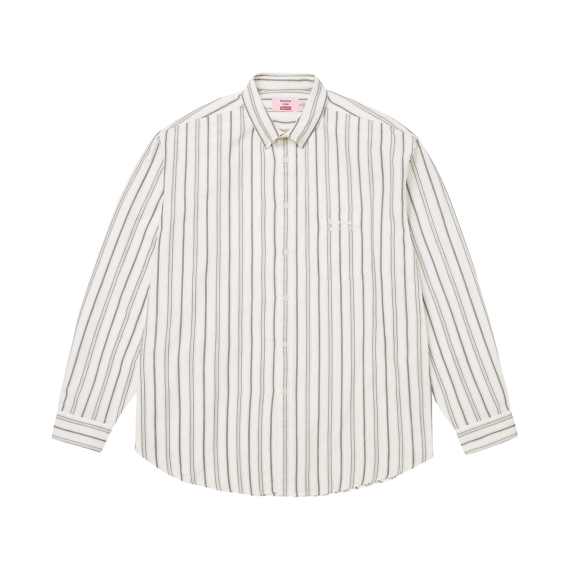 - Supreme x Martine Rose Metallic Stripe Shirt White - 26FW