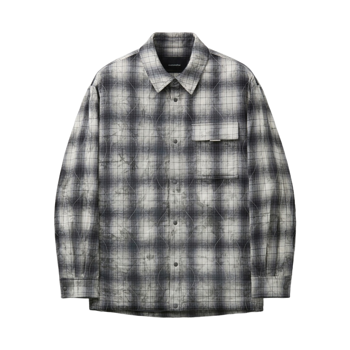 CWSAW26802GYX Customellow Padded Check Overshirt Gray
