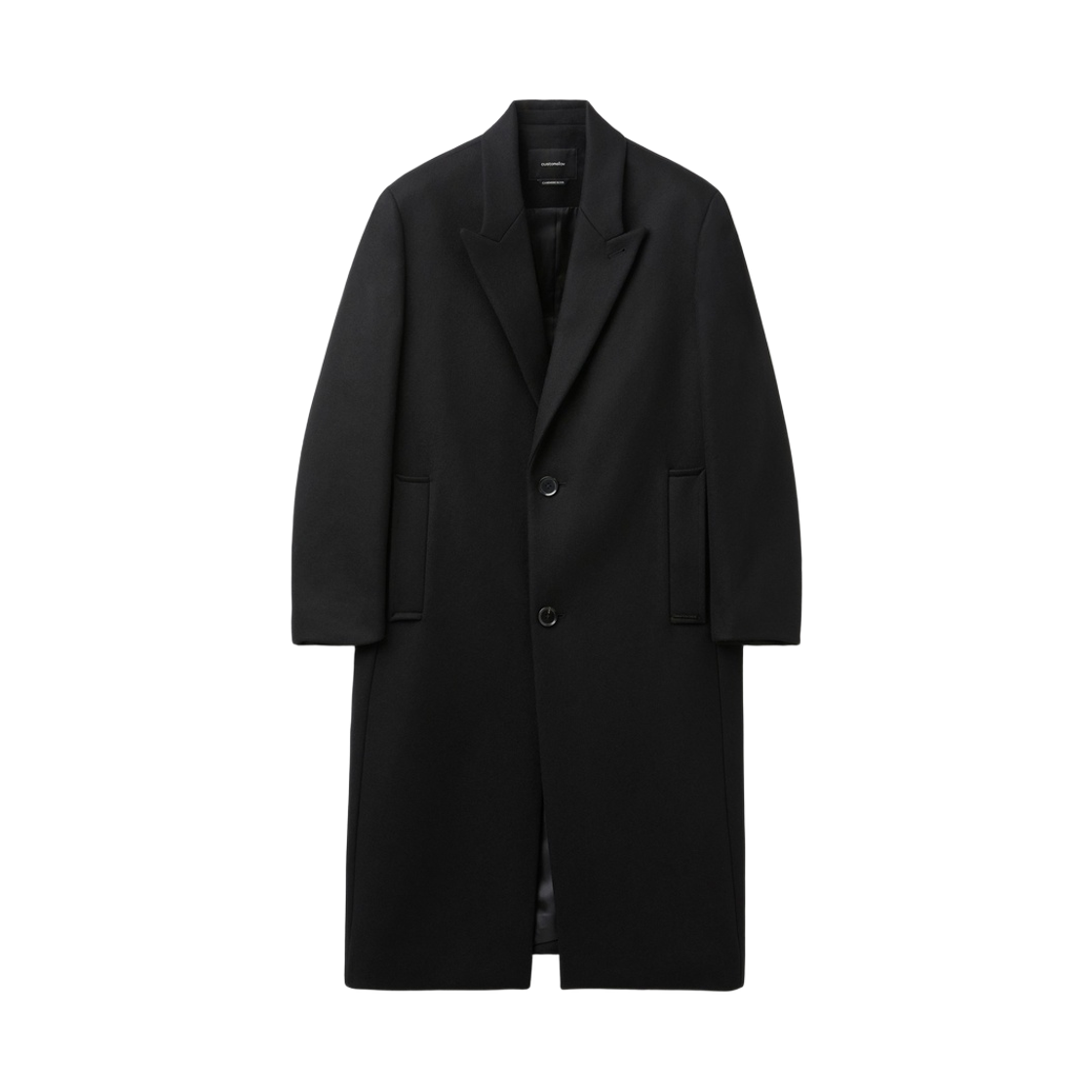 CWCAW26714BKX Customellow Cashmere-Blend Peak-Lapel Coat Black