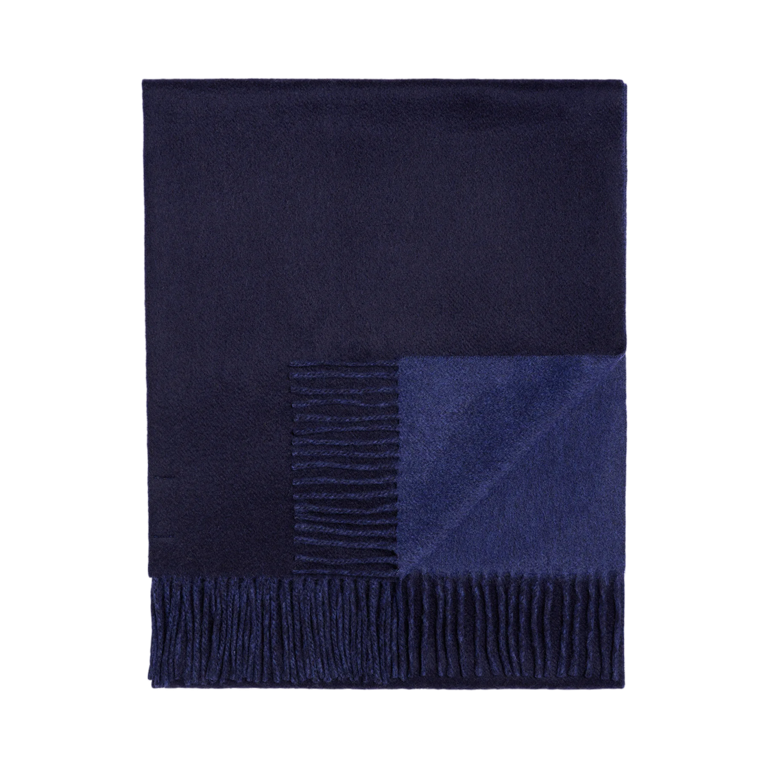 A2-1OX Eric Bompard Origines Two-Tone Scarf Cashmere Marine/Nocturne Blue