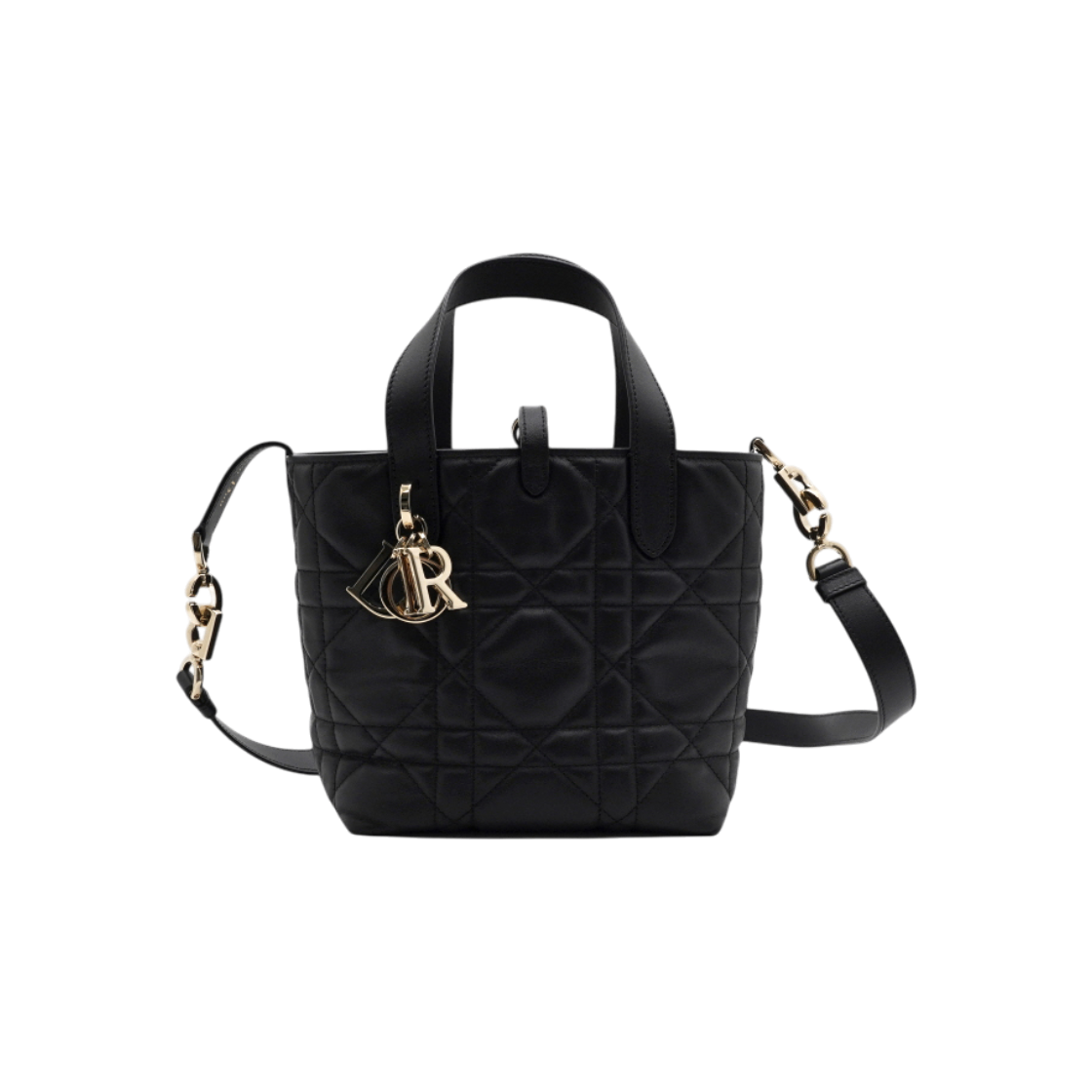 IT838LAGOF5S Dior Black Toujours Cannage Vertical Small Tote Bag