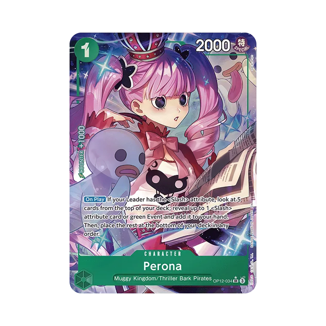 OP12-034-SR-P One Piece TCG Perona SR-P OP12-034 Booster Pack Legacy of the Master (English Ver.)