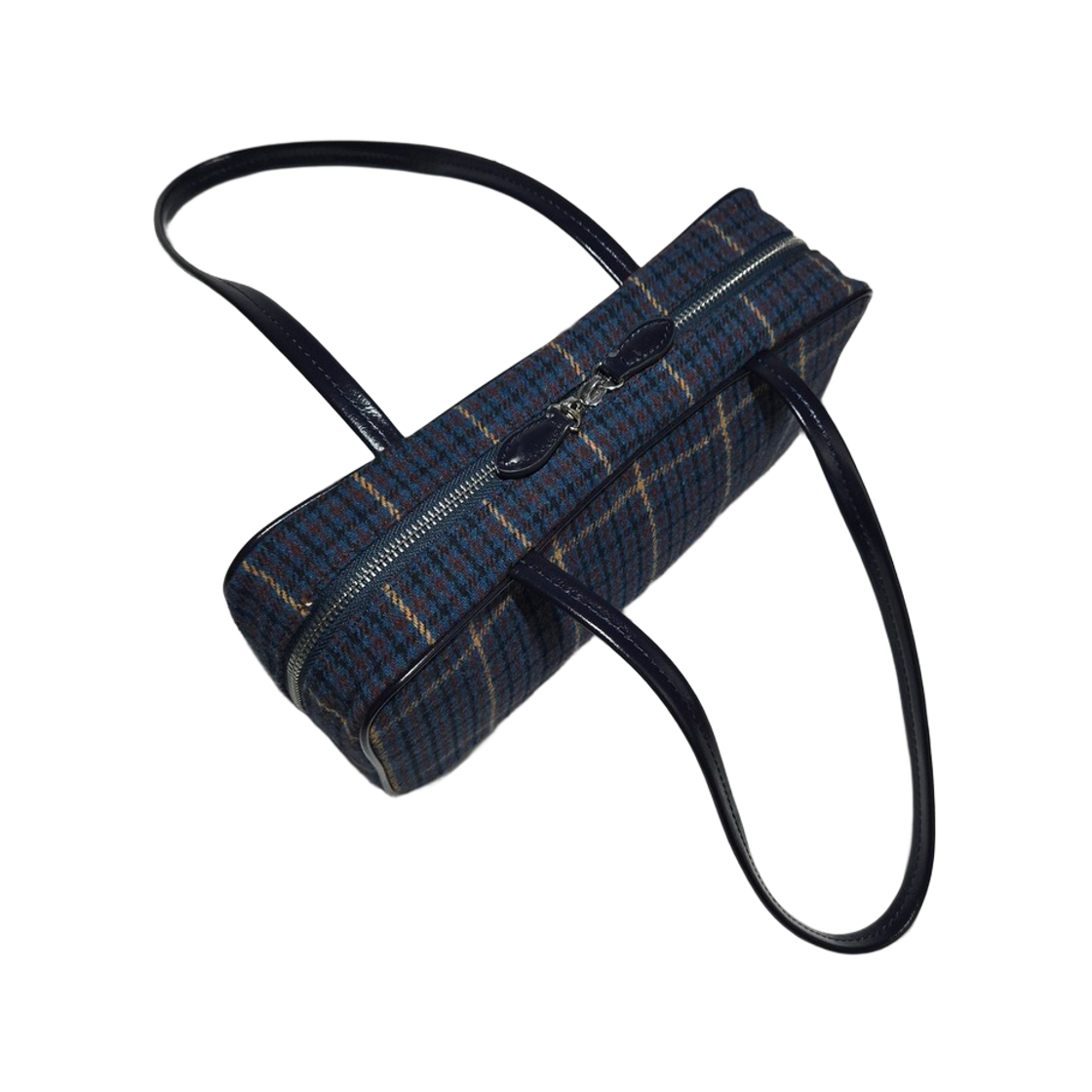꼬모드빈티지 로완 울 체크 스퀘어 숄더백 네이비(Kommod Vintage Rowan Wool Check Square Shoulder Bag Navy) - 4
