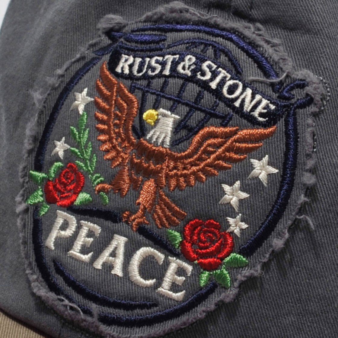 러스트앤스톤 피스 이글 엠블럼 볼캡 블랙/브라운(Rust And Stone Peace Eagle Emblem Ball Cap Black/Brown) - 5