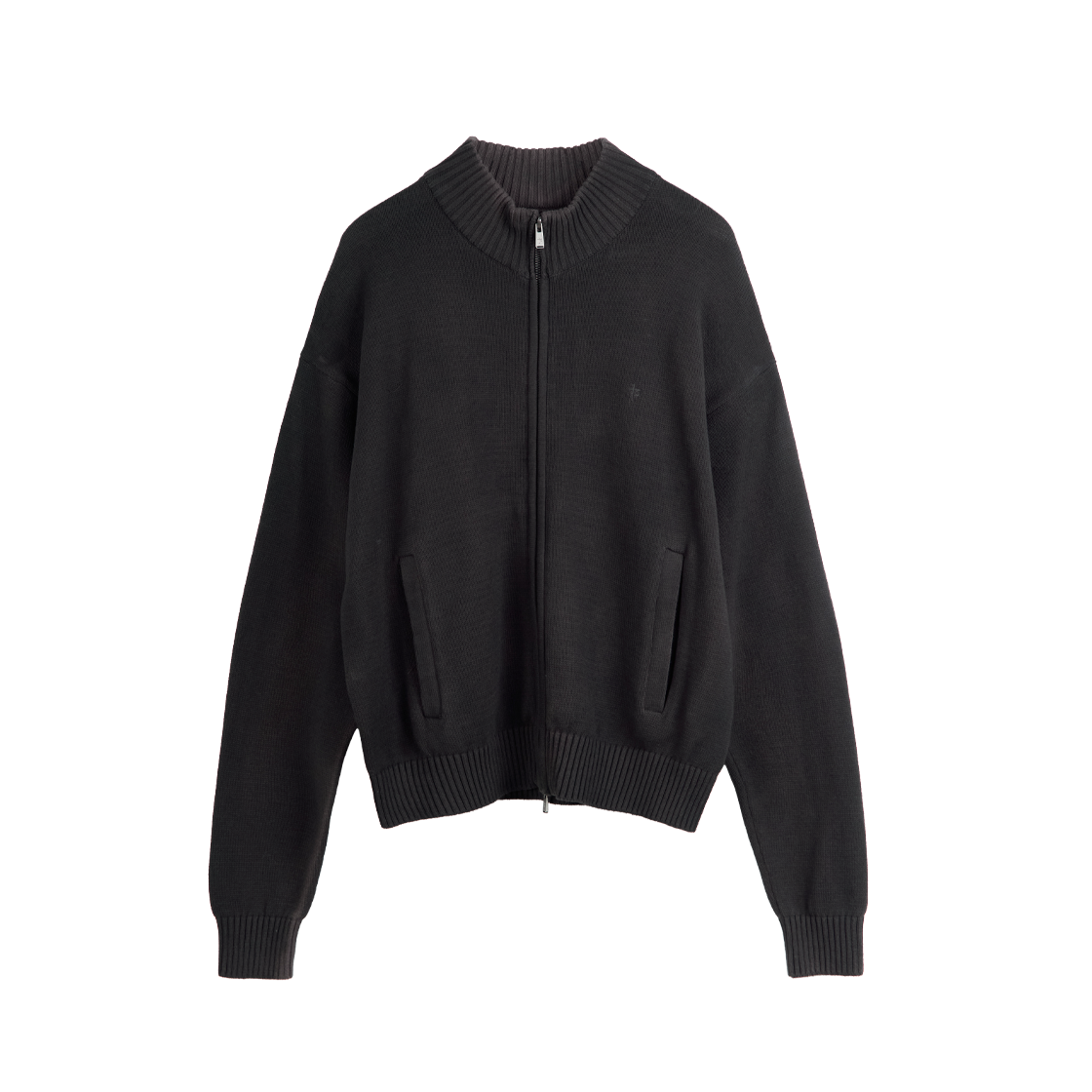 폴리테루 트랙 니트 집업 차콜(Polyteru Track Knit Zip Up Charcoal)