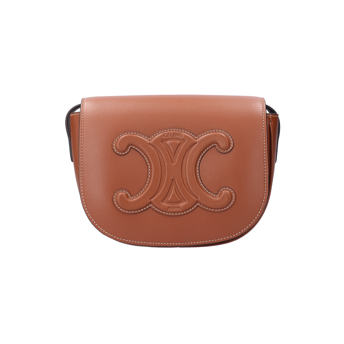 ITGA2WQ2RWPO Celine Triomphe Smooth Calfskin Polco Leather Tan