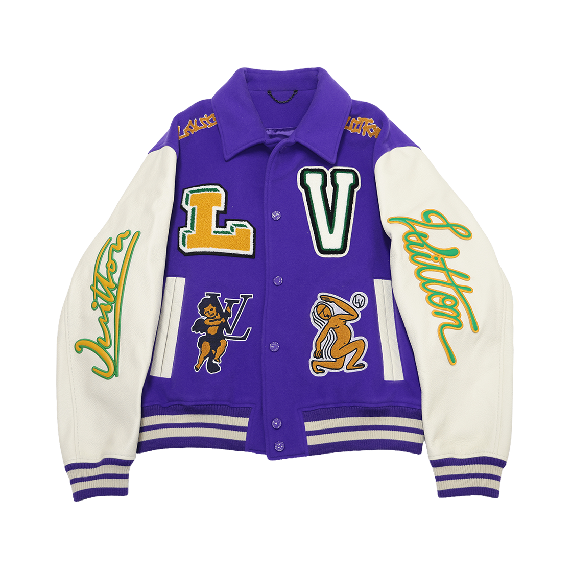 ITVVSD65B8BL Louis Vuitton Varsity Jacket Leather Purple