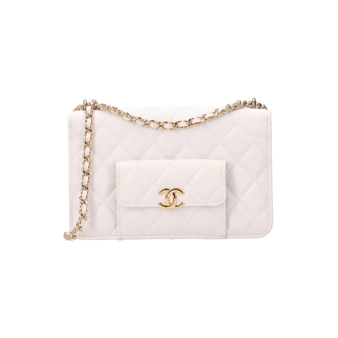 IT66BHUEL3M8 Chanel WOC Chain Wallet Grained Shiny Calfskin