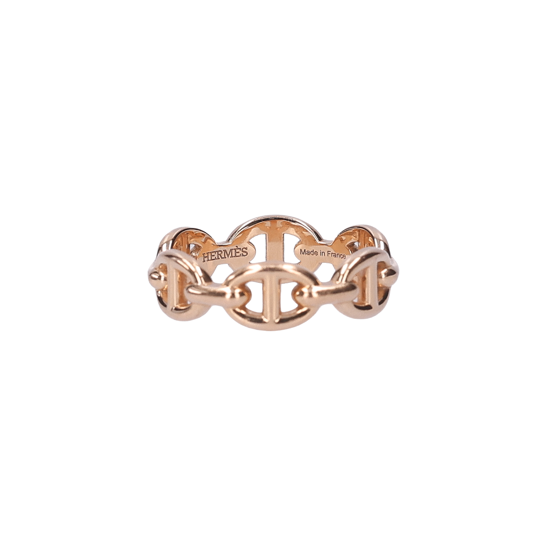 ITCP5SRUPVOU Hermes Small Chandal Enchaine Ring 18K Rose Gold