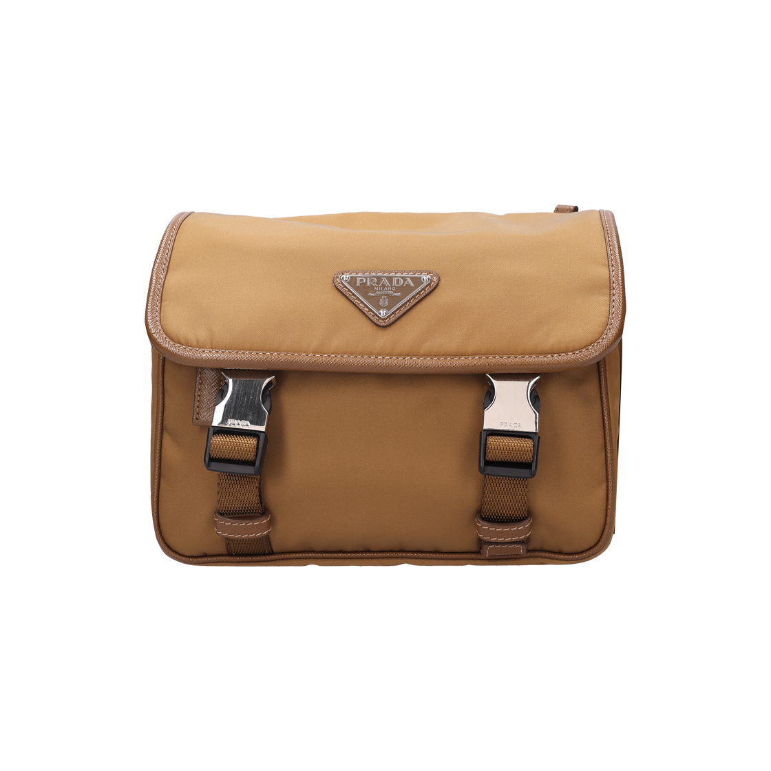 ITD49N8LD8J8 Prada ReNylon Shoulder Bag Saffiano Leather Tobacco