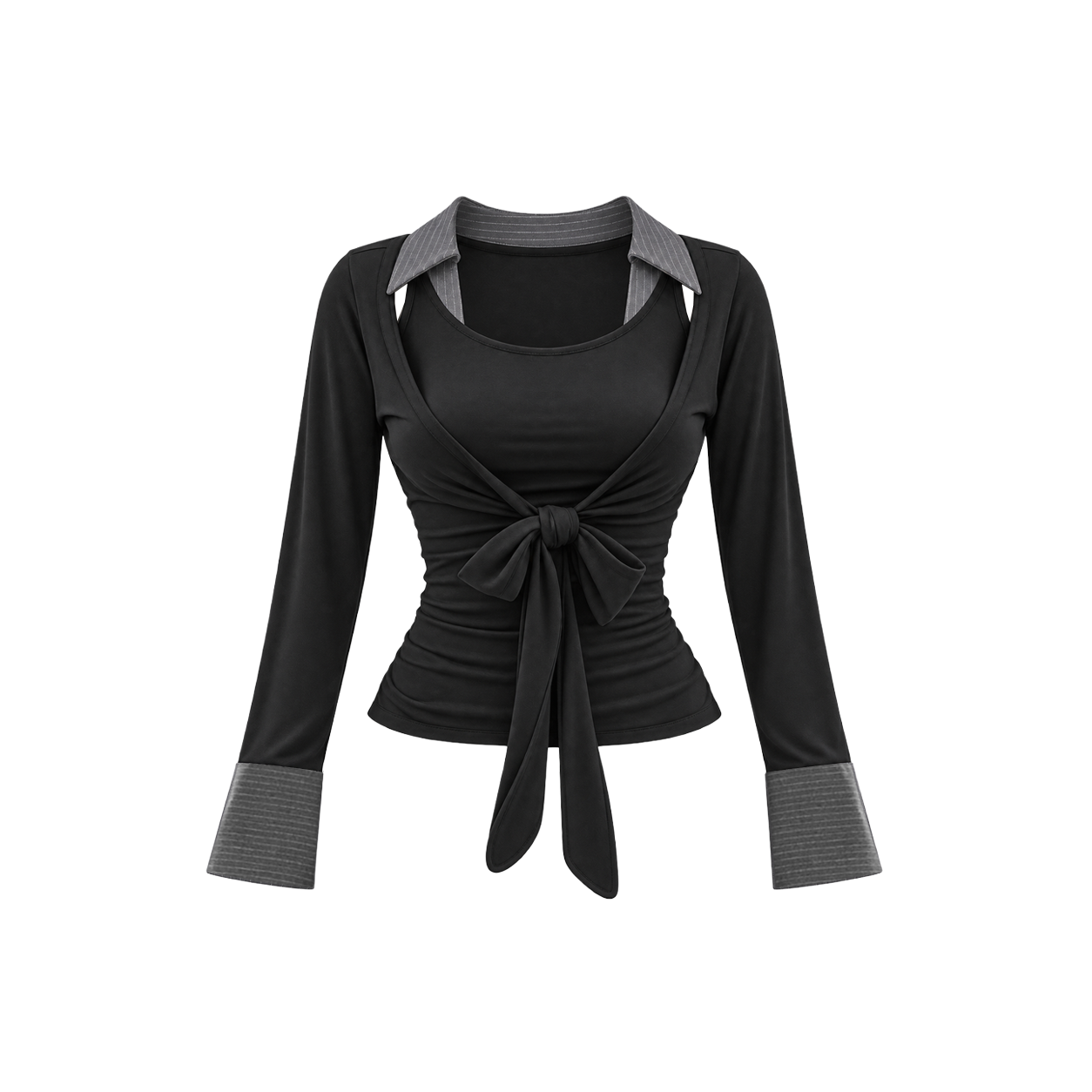 아크메서드 엘렌 레이어드 볼레로 세트 - 그레이(ARCMETHOD Ellen Layered Bolero Set - Gray) - 1