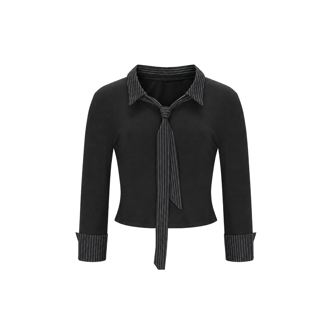 아크메서드 레이어드 타이 셔츠 - 블랙(ARCMETHOD Layered Tie Shirt - Black)