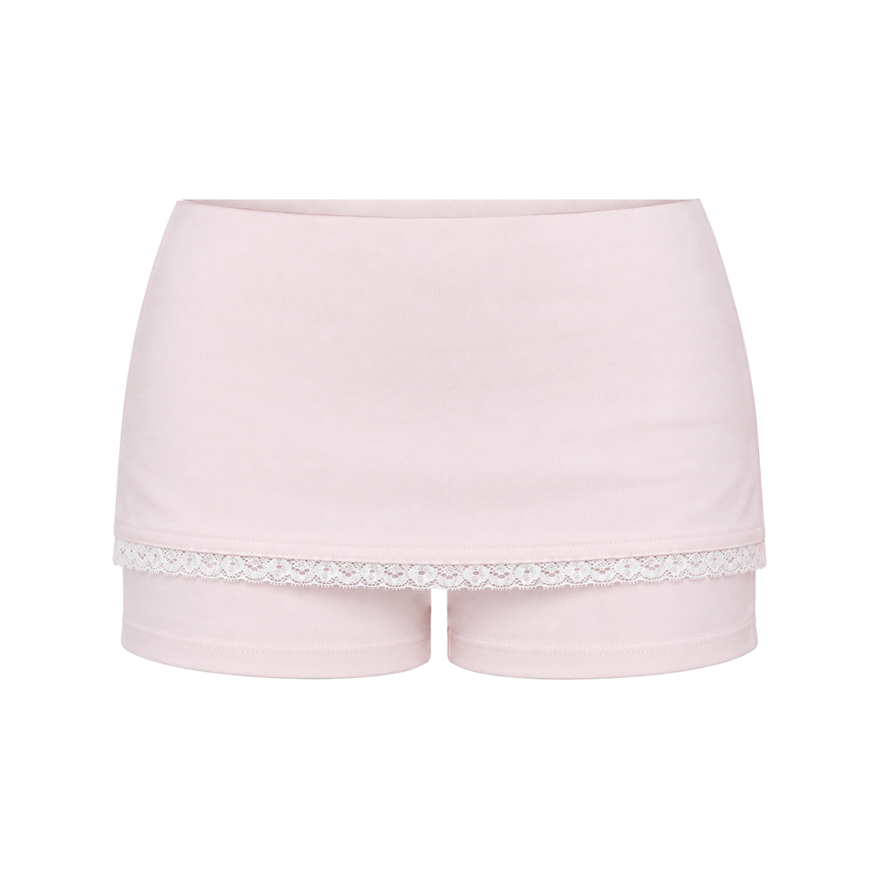 아크메서드 레이스 트림 스커트 팬츠 - 핑크(ARCMETHOD Lace Trim Skirt Pants - Pink)