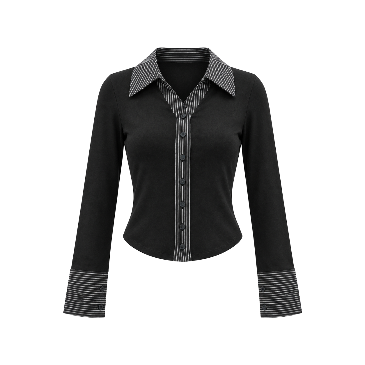 아크메서드 셔츠 레이어드 가디건 - 블랙(ARCMETHOD Shirt Layered Cardigan - Black) - 1