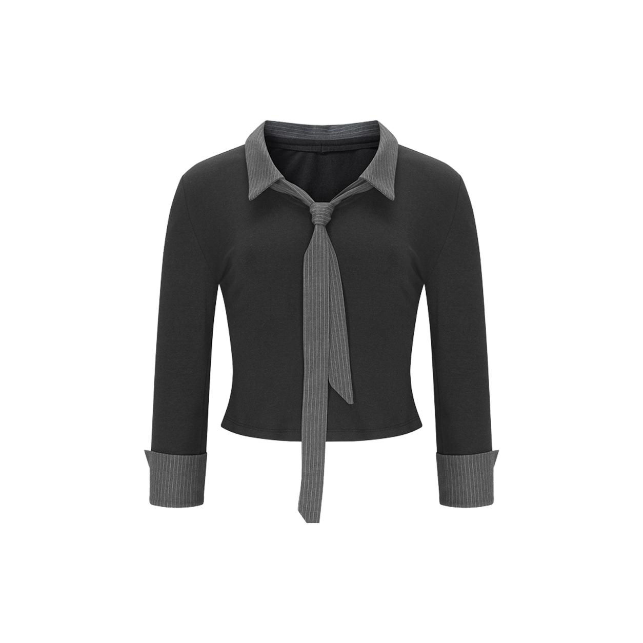 아크메서드 레이어드 타이 셔츠 - 그레이(ARCMETHOD Layered Tie Shirt - Grey)