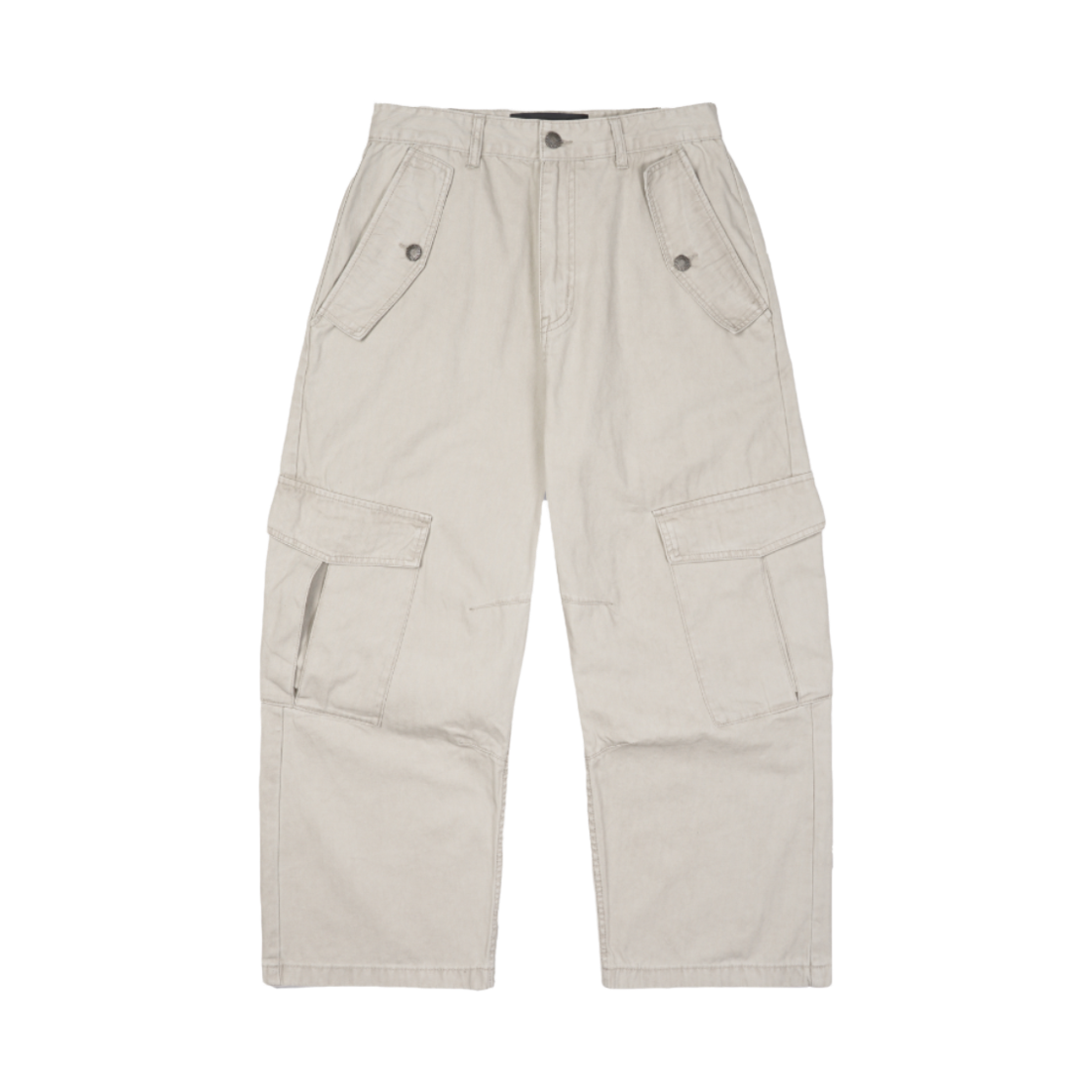 CBPT21 Cornerbless Wide Herringbone Cotton Cargo Pants Ivory
