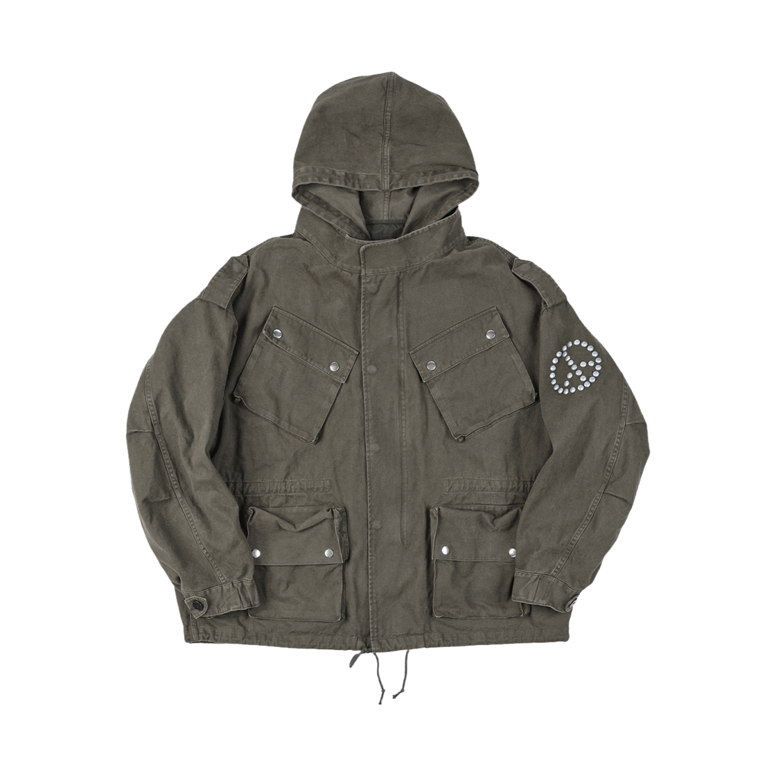 26FWNDTJ001KK NODI Peace Washed M-65 Field Jacket Khaki