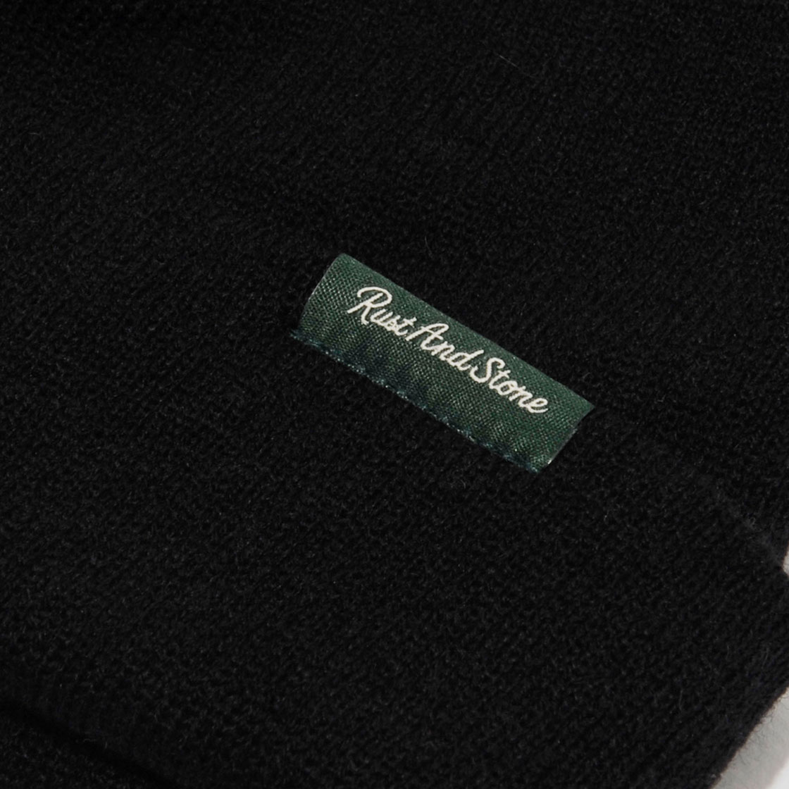 러스트앤스톤 라벨 포인트비니 블랙(Rust And Stone Label Point Beanie Black) - 3