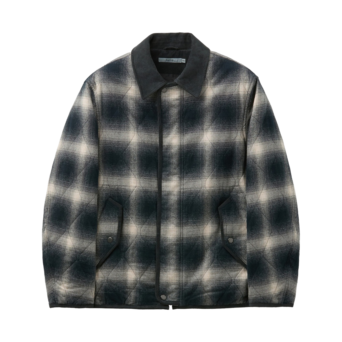 SASFW26921BKX Series Corduroy-Contrast Check Quilted Overshirt Black