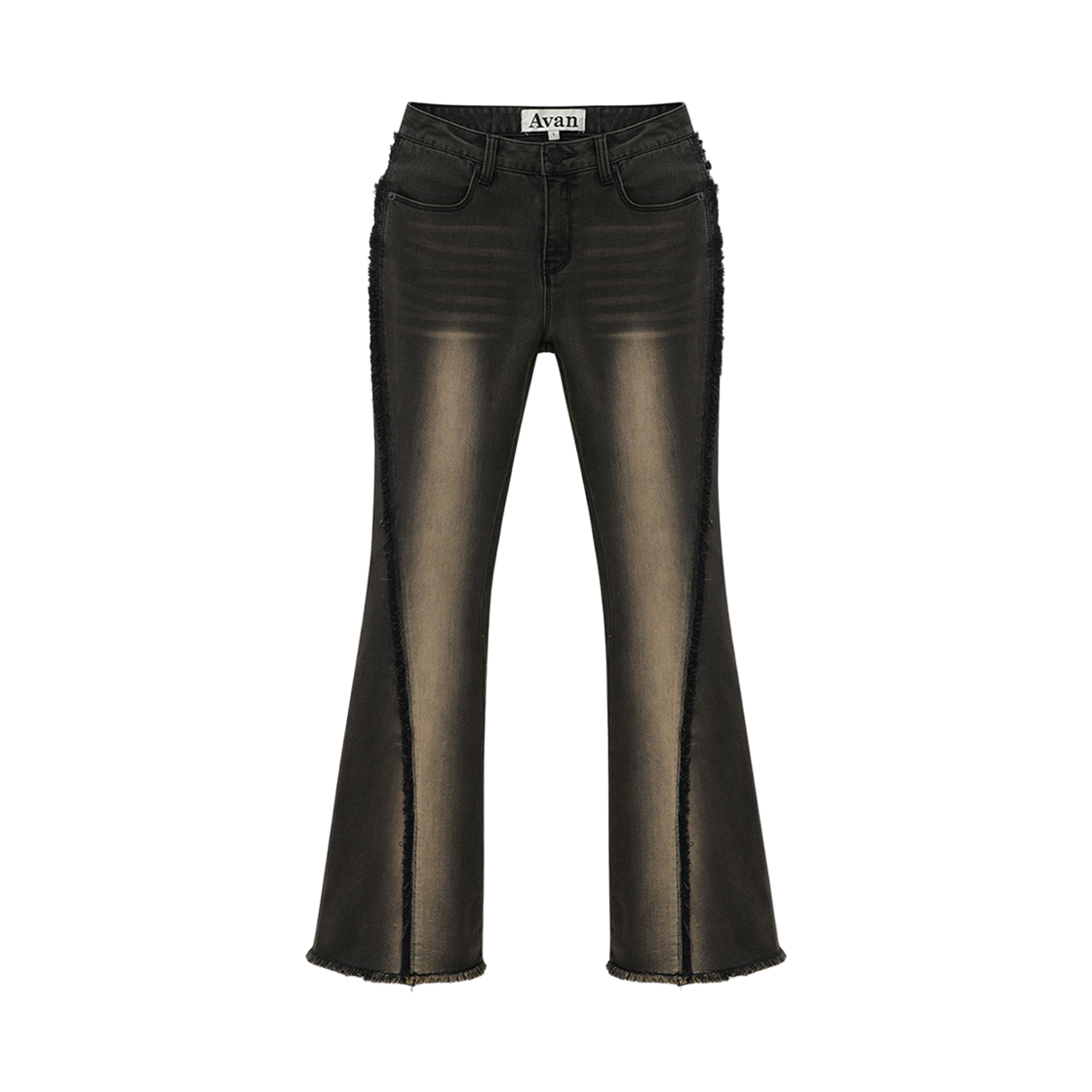 AD63PT05BR AVANDRESS Kaia Damage Bootscut Pants BROWN