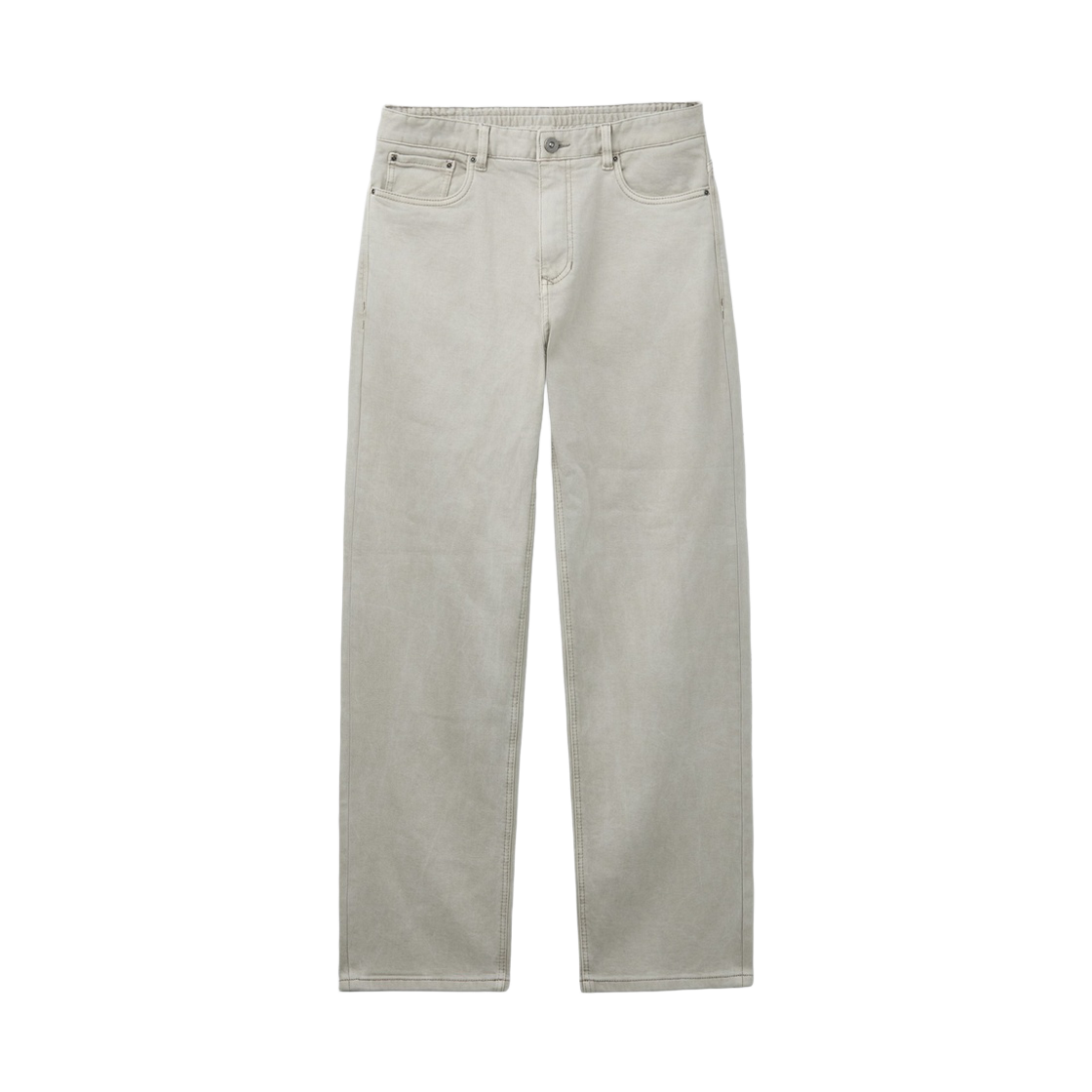SAPDW26341GYL Series Brushed Dyed Loose Straight Denim Pants Light Gray