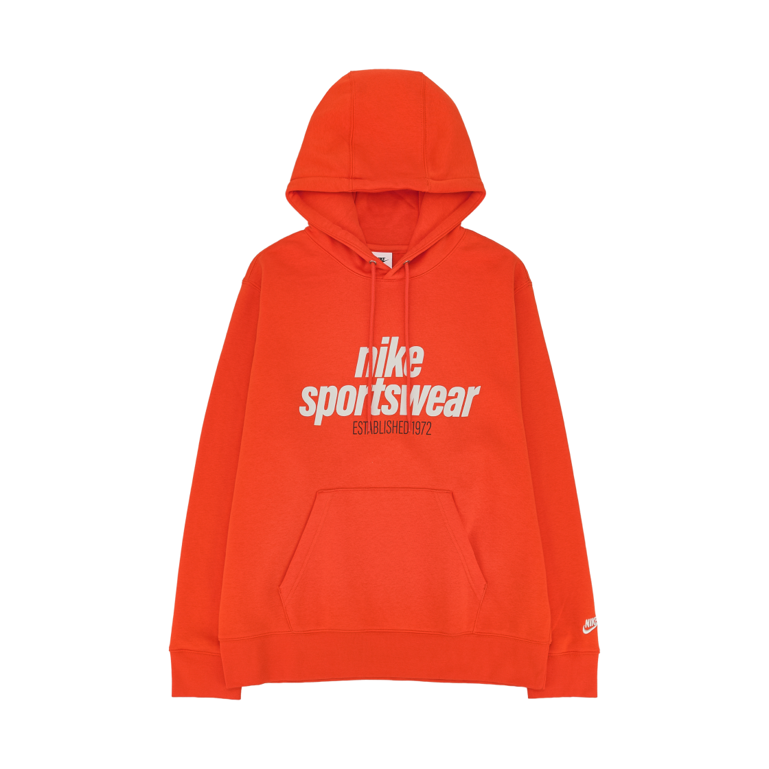 나이키 클럽 플리스 풀오버 후드 세이프티 오렌지 포톤 더스트 - 아시아(Nike Club Fleece Pullover Hoodie Safety Orange Photon Dust - Asia) - 1