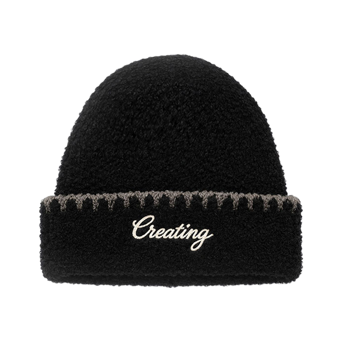 RSFW035BK Rust And Stone Boucle chain Beanie Black