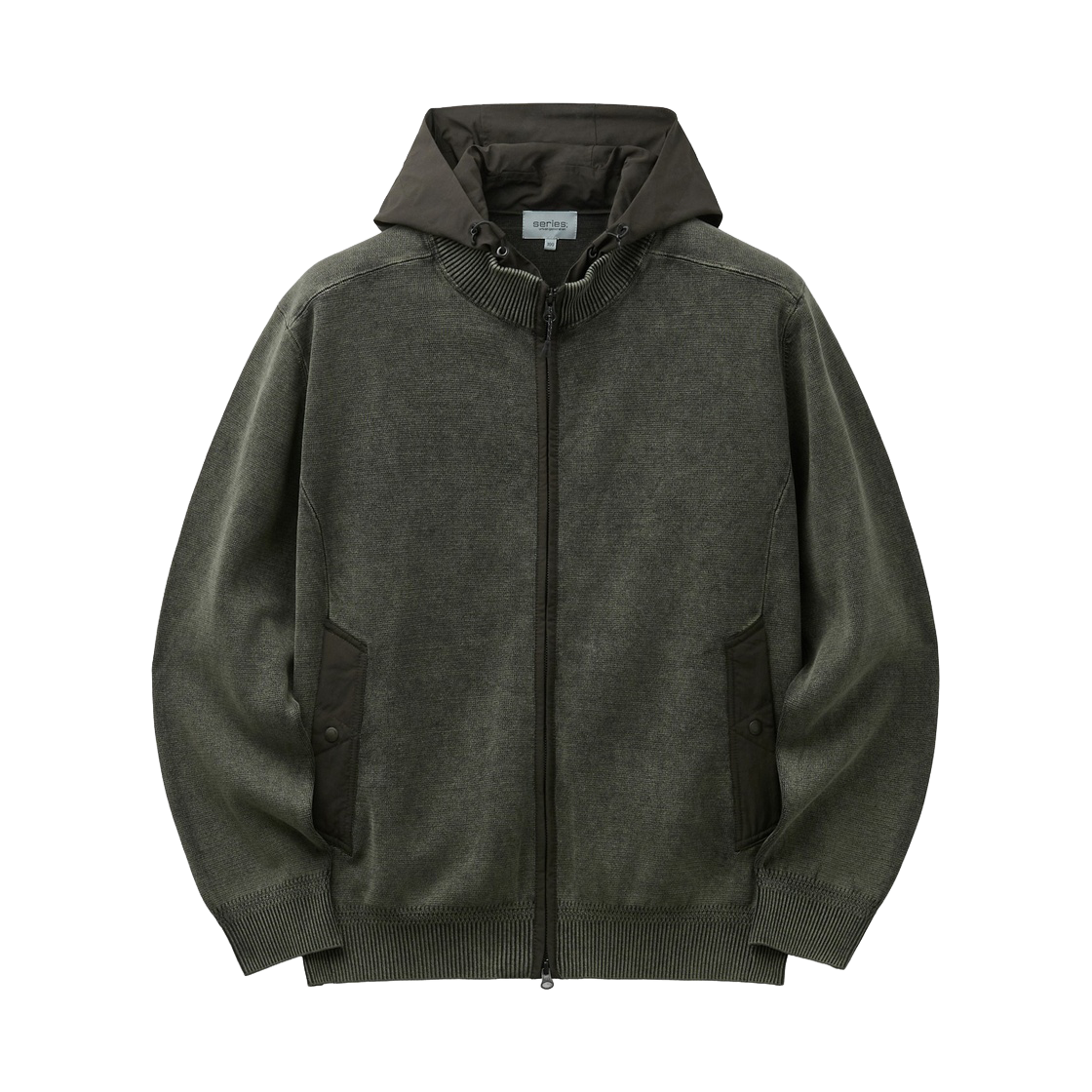 SAWAW26111CHX Series Hybrid Zip-Up Dyed Hoodie Cardigan Charcoal Charcoal