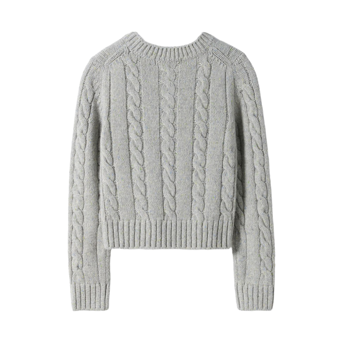 릴리 오브 건지 네프사 케이블 브이넥 니트 그레이(Lily of Guernsey Nep Yarn Cable V Neck Knit Grey) - 2