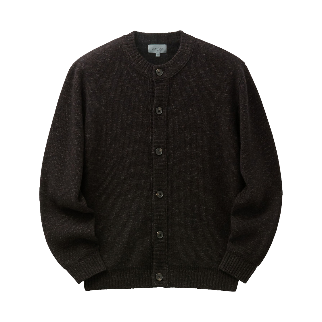 SAWAW26501BRD Series Button Round Cardigan Dark Brown