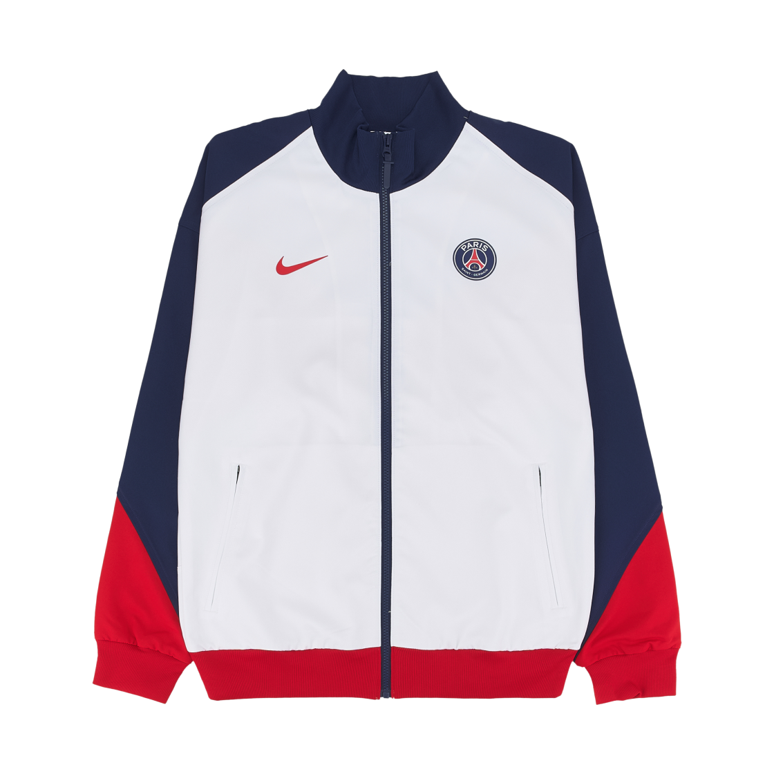 나이키 파리 생제르맹 드라이핏 스트라이크 풋볼 자켓 화이트 미드나잇 네이비 - 아시아(Nike Paris Saint-Germain Dri-Fit Strike Football Jacket White Midnight Navy - Asia) - 1