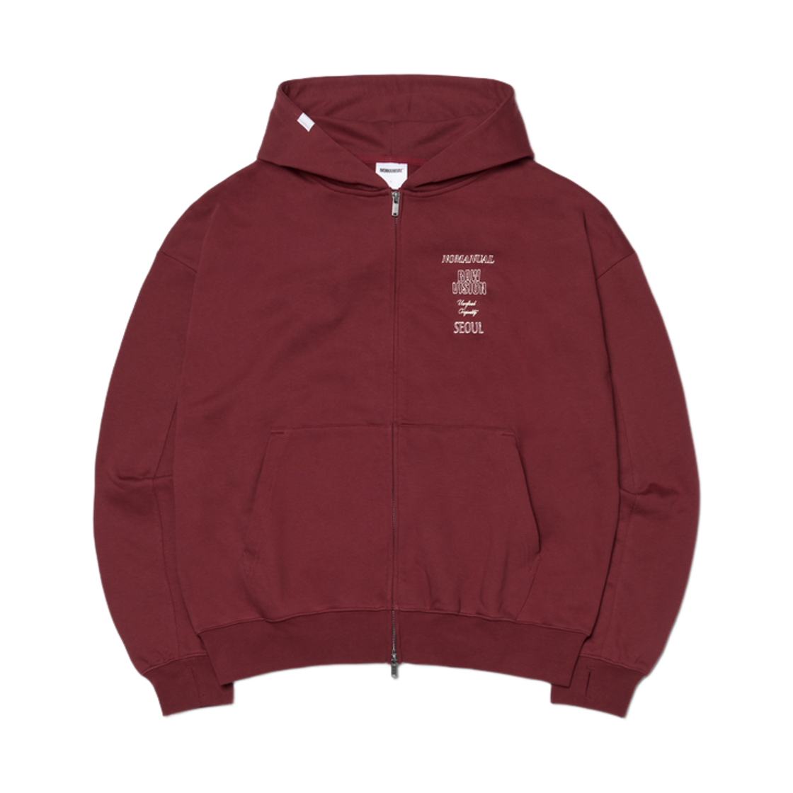 NMWF62HD14BGD NOMANUAL N.I Hooded Zip-Up Burgundy