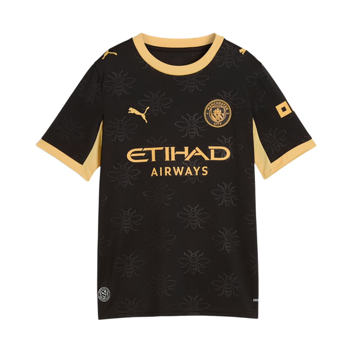 784342-03 (Kids) Puma Manchester City 2026/27 Away Replica Jersey Black Flaxen (Non Marking Ver.)