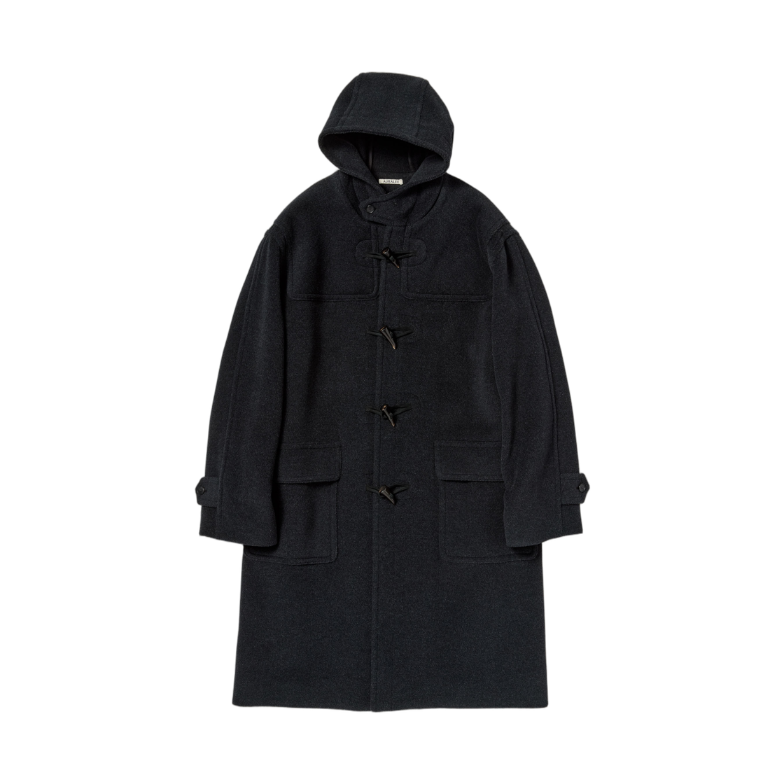 A26AC01WH Auralee Wool Herringbone Duffle Coat Dark Charcoal - 26AW