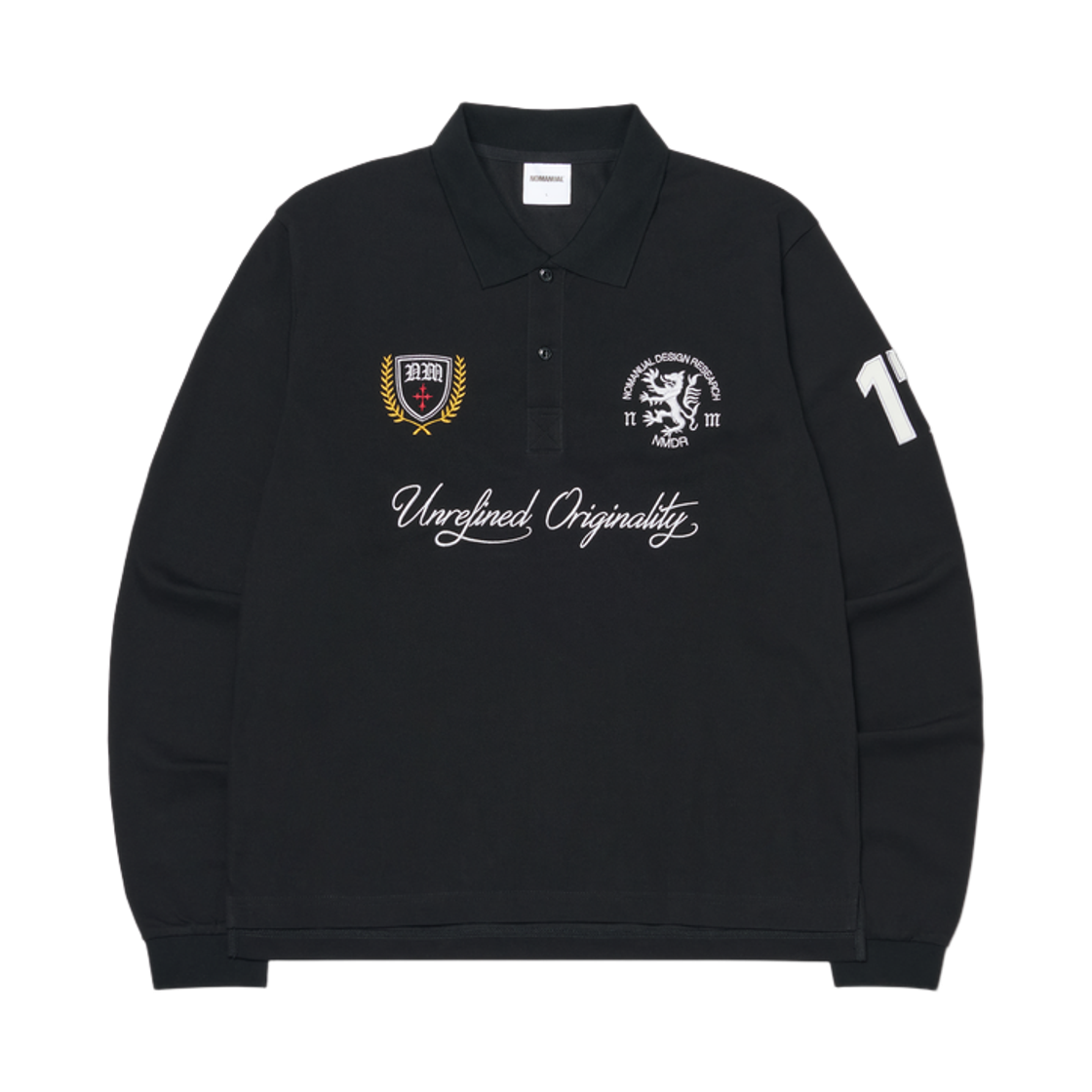[KREAM 단독] 노매뉴얼 엠블럼 롱슬리브 폴로 셔츠 블랙([KREAM 단독] NOMANUAL Emblem Long Sleeve Polo Shirt Black)
