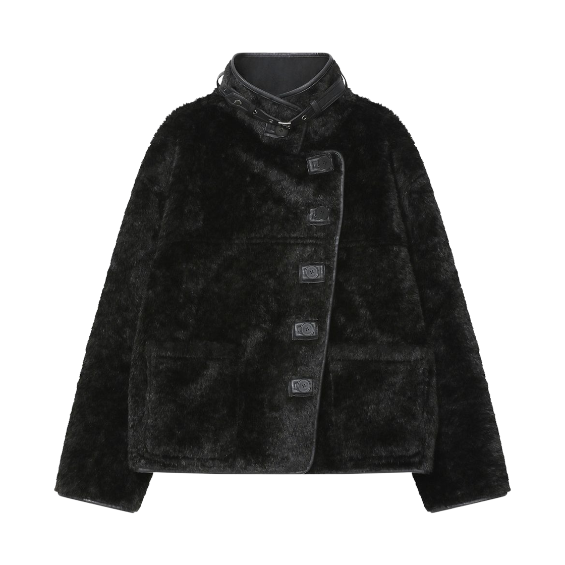- (W) Miseki Seoul x Song E Song E Diagonal Reversible Shearing Jacket Black
