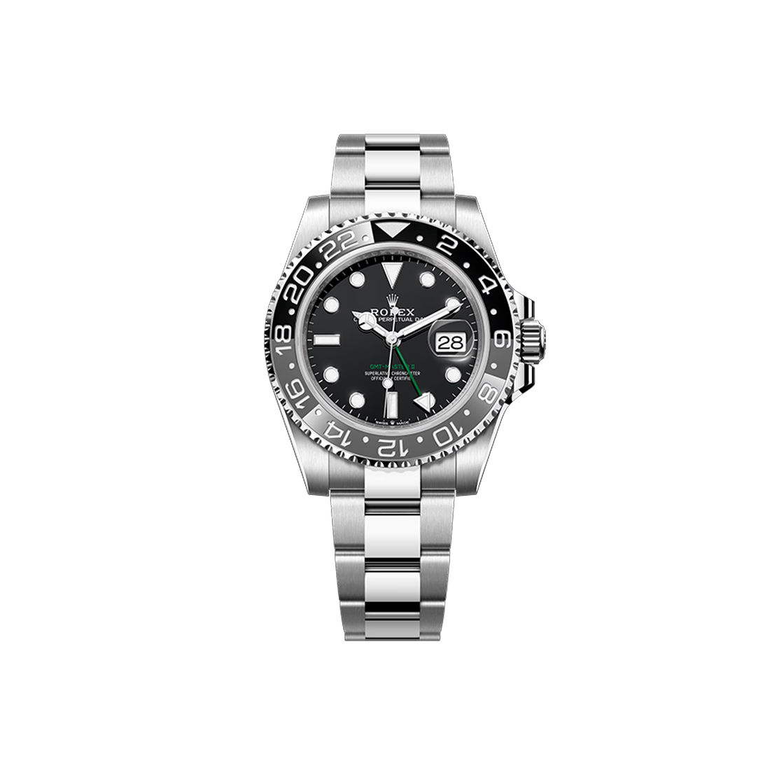 ITJSPQETGCKA Rolex GMT Master II Black Green Oyster