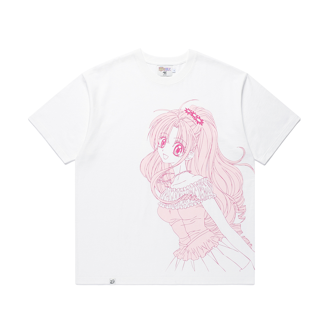 CV2GFFT503BWH [KREAM 단독] CAVISH x FULL MOON Pink Line SS Tee White