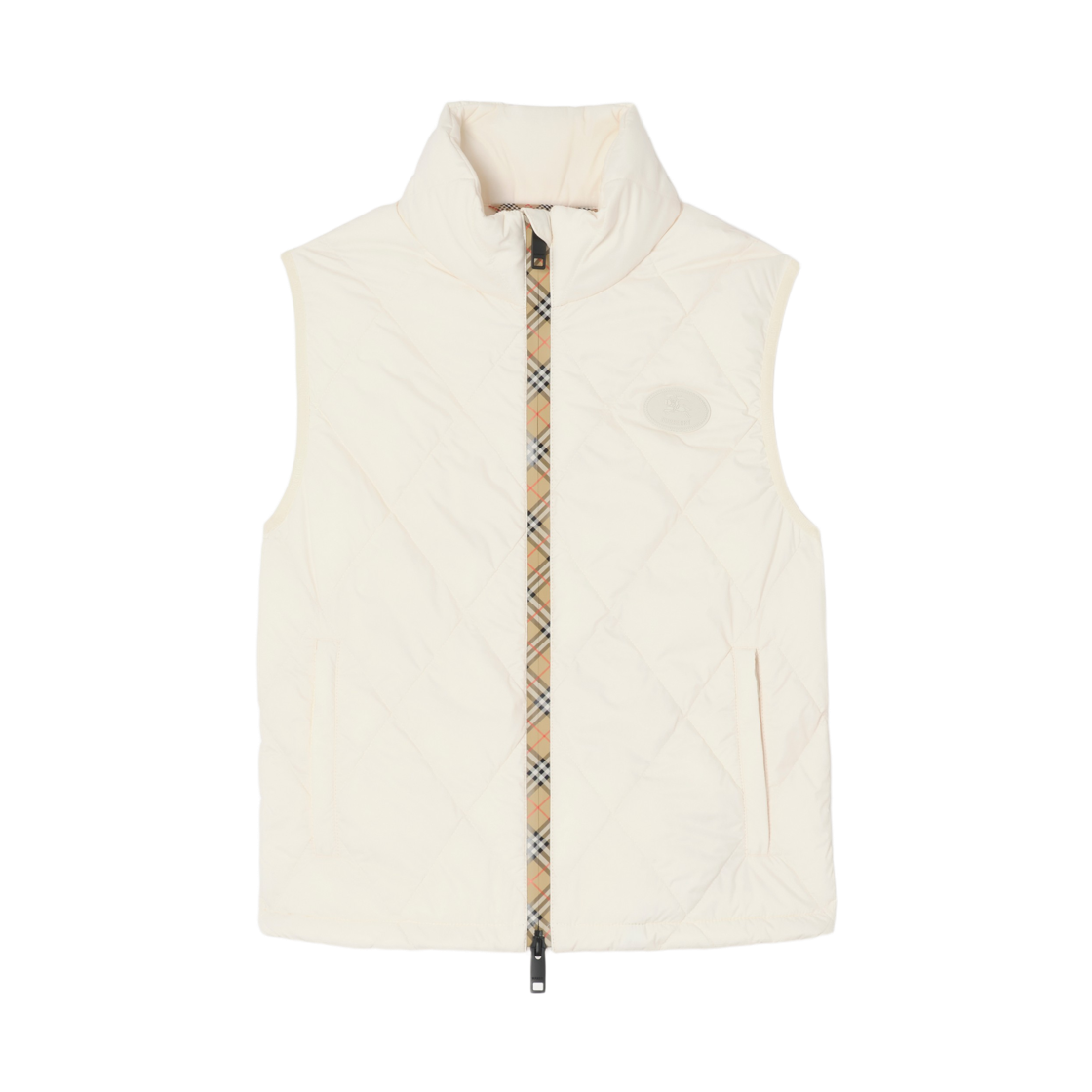 8127011 (W) Burberry Packable Quilted Nylon Cheswick Gilet Tundra White