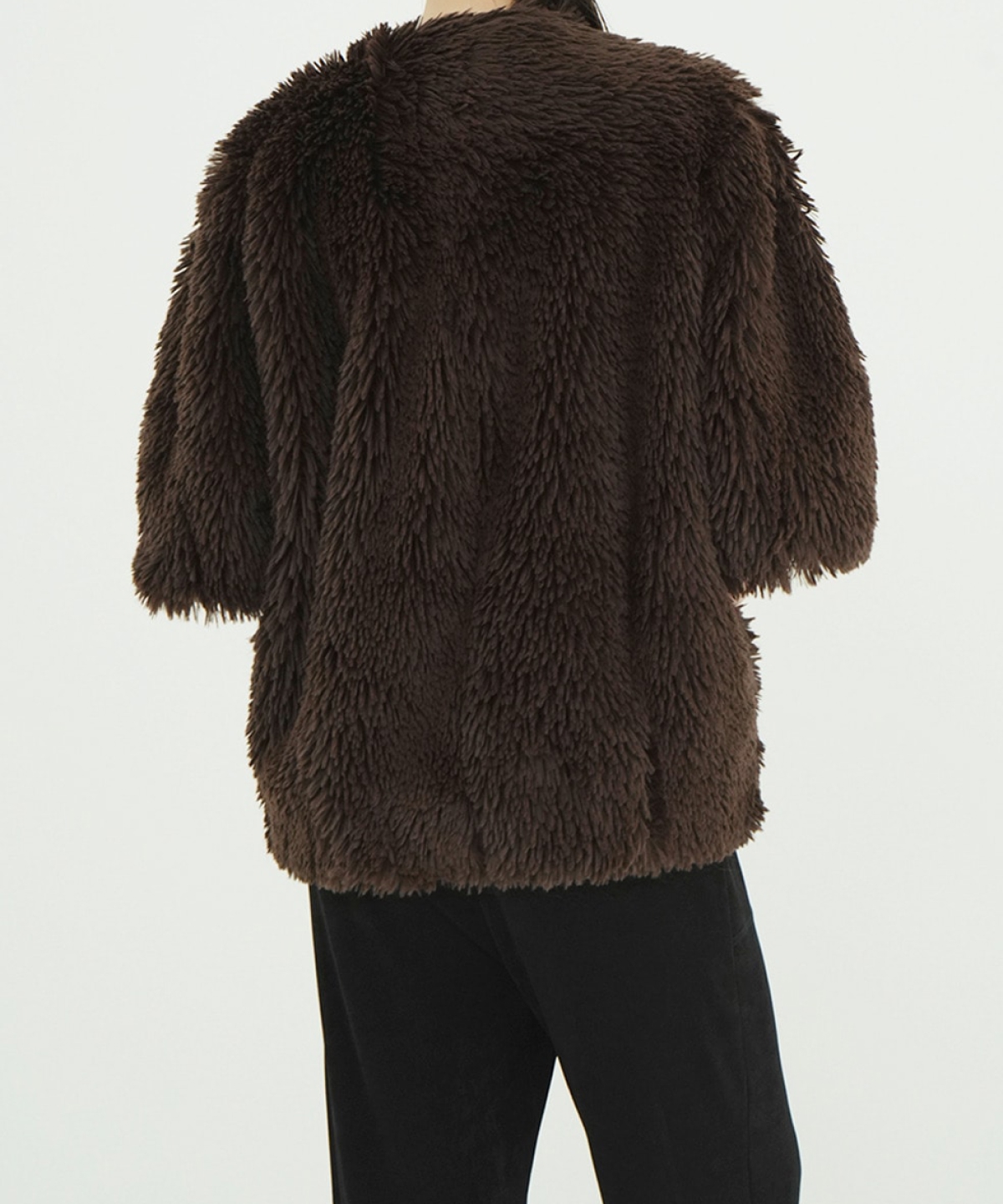 클라네 하프 슬리브 페이크 퍼 재킷(CLANE Half Sleeve Fake Fur Jacket) - 4
