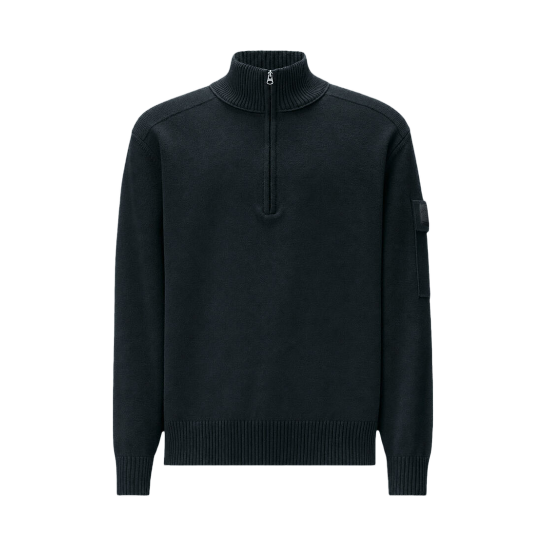 21CLKN200A005528A999 C.P. Company Metropolis Series Extrafine Merino Wool Half Zip Sweater Black - 26FW