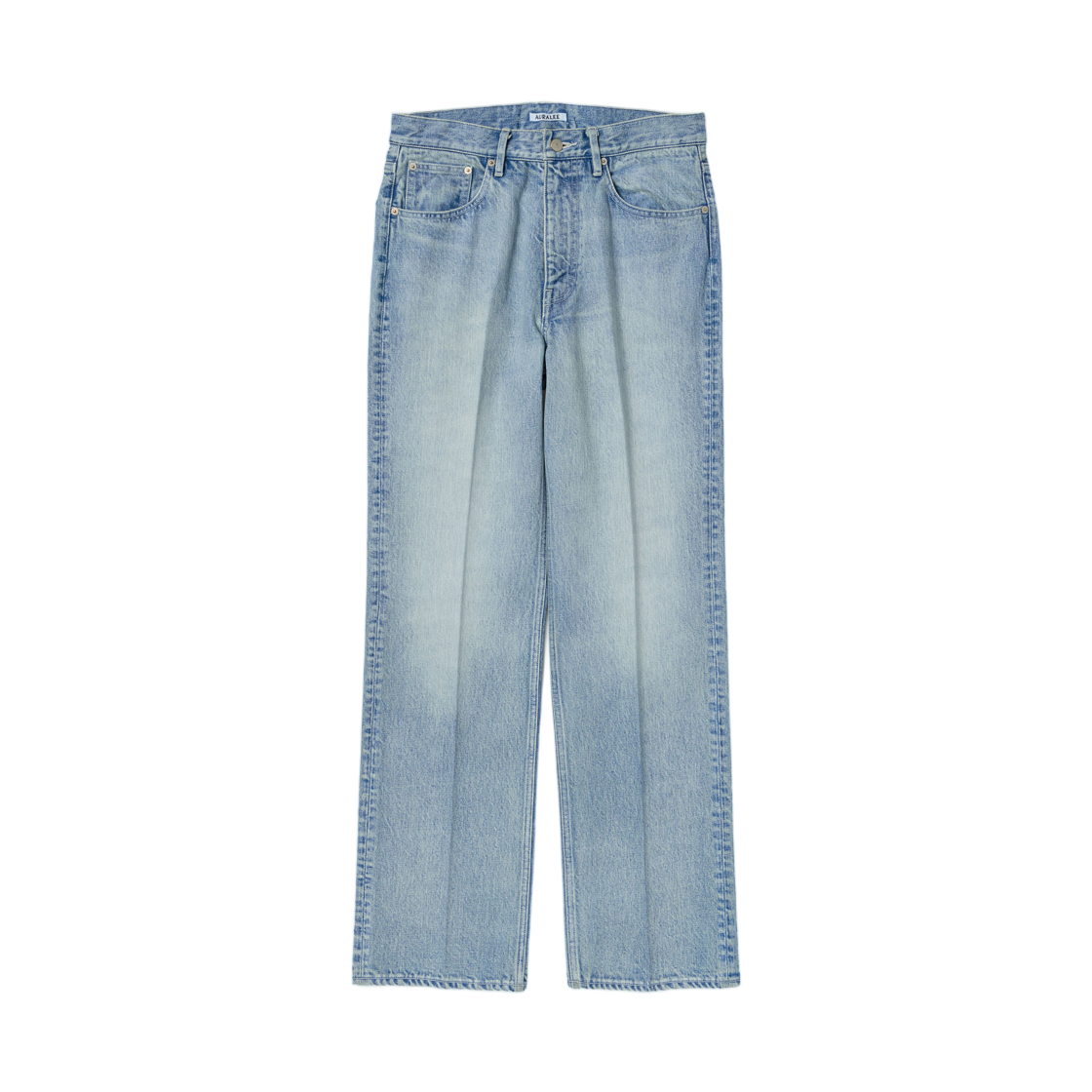 A26AP02PD Auralee Faded Heavy Denim Center Pleated Pants Faded Indigo - 26AW