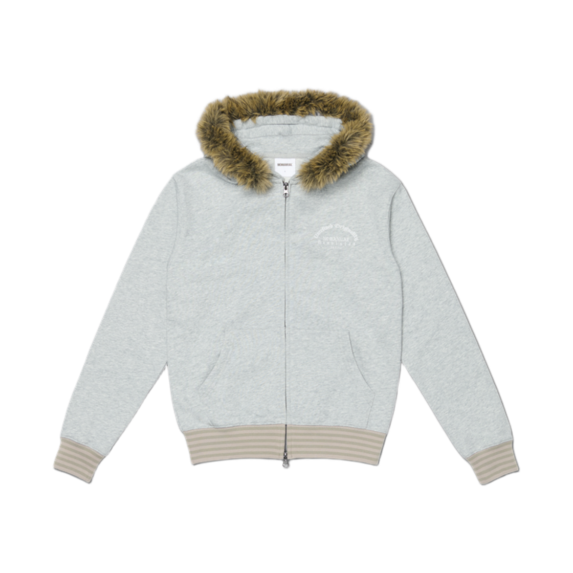 NMWF62HD12MLG NOMANUAL S.R Fur Hooded Zip-Up Melange
