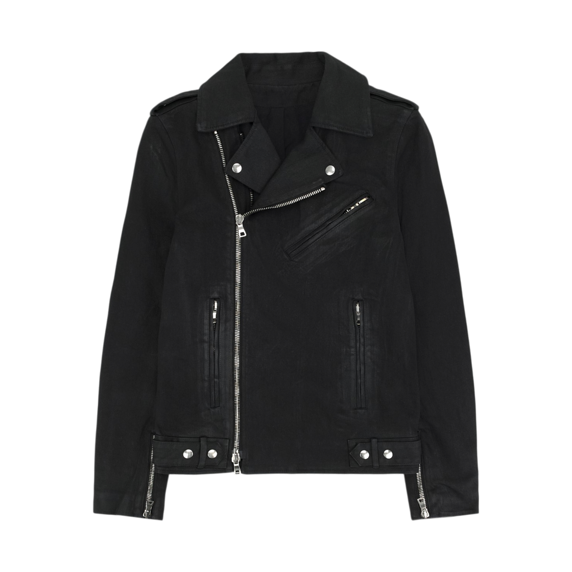 S5HT245C710W176 Balmain Waxing Rider Jacket Black
